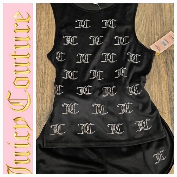 Juicy Couture JC Rhinestone Tank & Short PJ Set - Picture 2 of 8